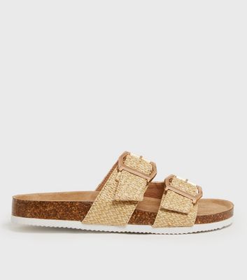 New look hot sale tan sliders