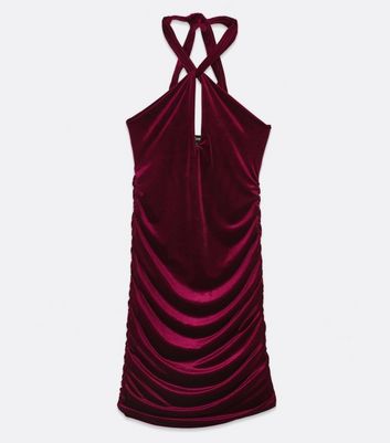 new look pink velvet dress