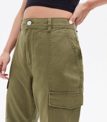 New Look Women's Petite Khaki Cargo Utility Trousers - UK 10