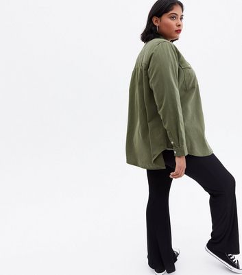 Click to view product details and reviews for Curves Khaki Denim Oversized Shirt New Look.