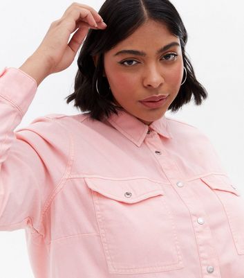 new look pink denim shirt
