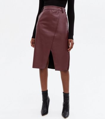 burgundy wrap skirt