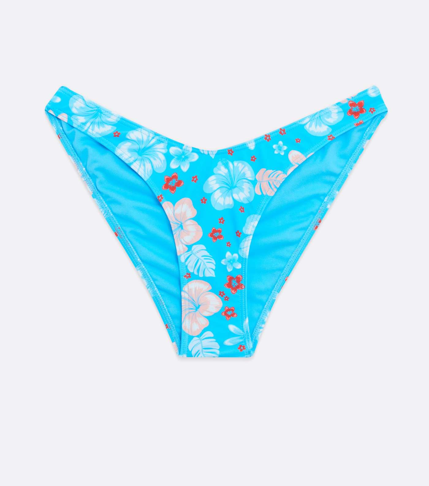 Blue Tropical Floral V Front Bikini Bottoms Image 5