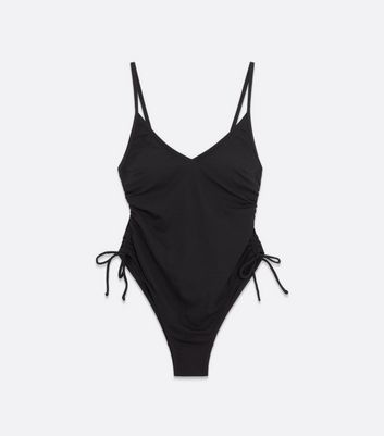 Click to view product details and reviews for Black Ruched Tie Side Swimsuit New Look.