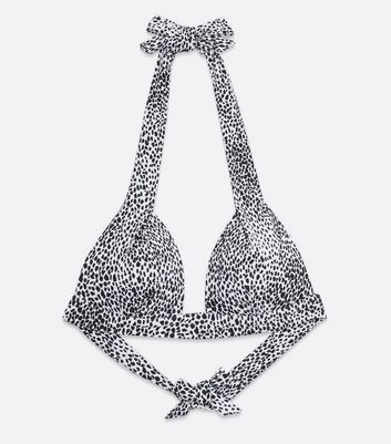 Click to view product details and reviews for Black Animal Print Lift Shape Triangle Bikini Top New Look.