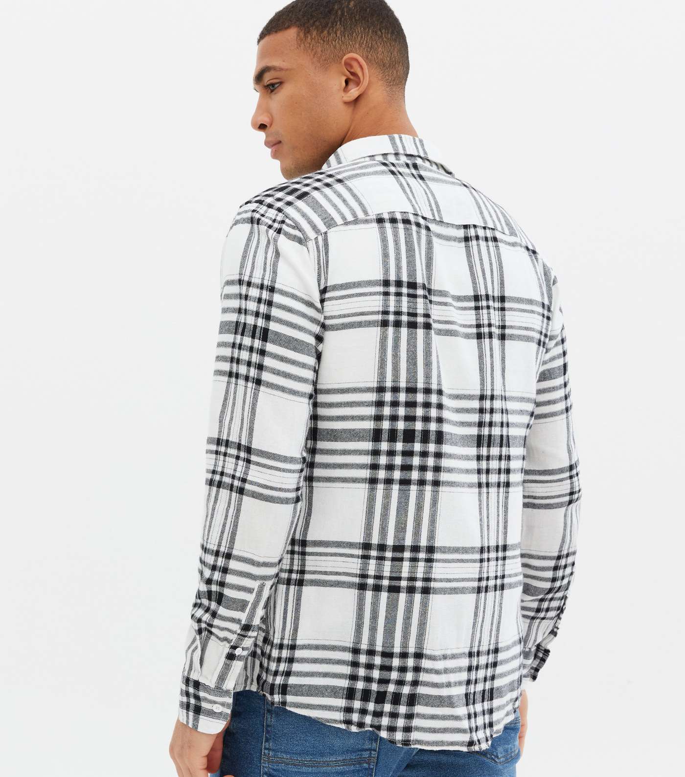 Only & Sons White Check Long Sleeve Shirt Image 4