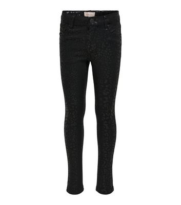 black leopard print skinny jeans