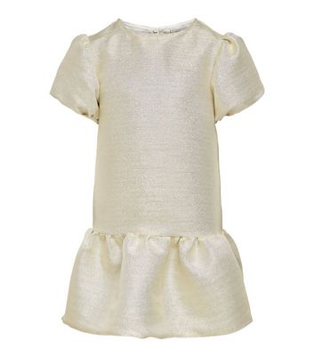 white and gold dress for kids