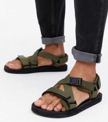 New look khaki store sandals