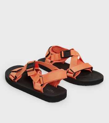 shop for Men's Orange Webbed Strap Technical Sandals New Look at Shopo