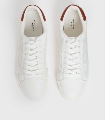 White Suedette Contrast Back Lace Up 