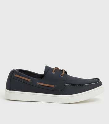 Navy Suedette Boat Shoes