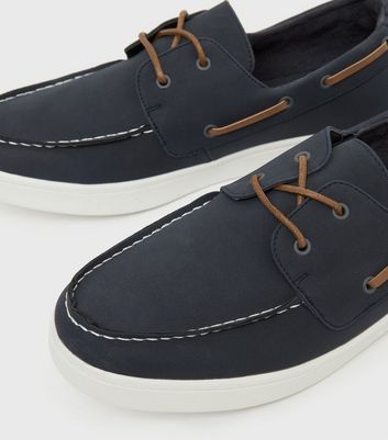 New Look Men's Navy Suedette Boat Shoes - UK 7