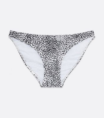 Black Animal Print Hipster Bikini Bottoms New Look