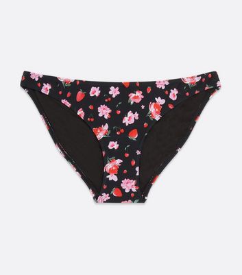 black floral bikini bottoms