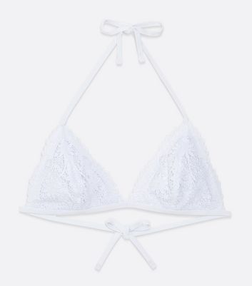 Click to view product details and reviews for White Broderie Moulded Triangle Bikini Top New Look.