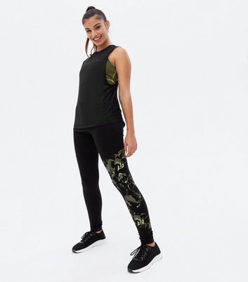 Nike black oversized sales leopard swoosh leggings