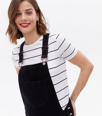 Maternity Black Denim Dungarees | New Look