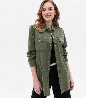 Click to view product details and reviews for Tall Khaki Denim Oversized Shirt New Look.