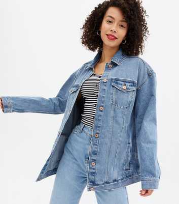 Tall Blue Denim Oversized Jacket