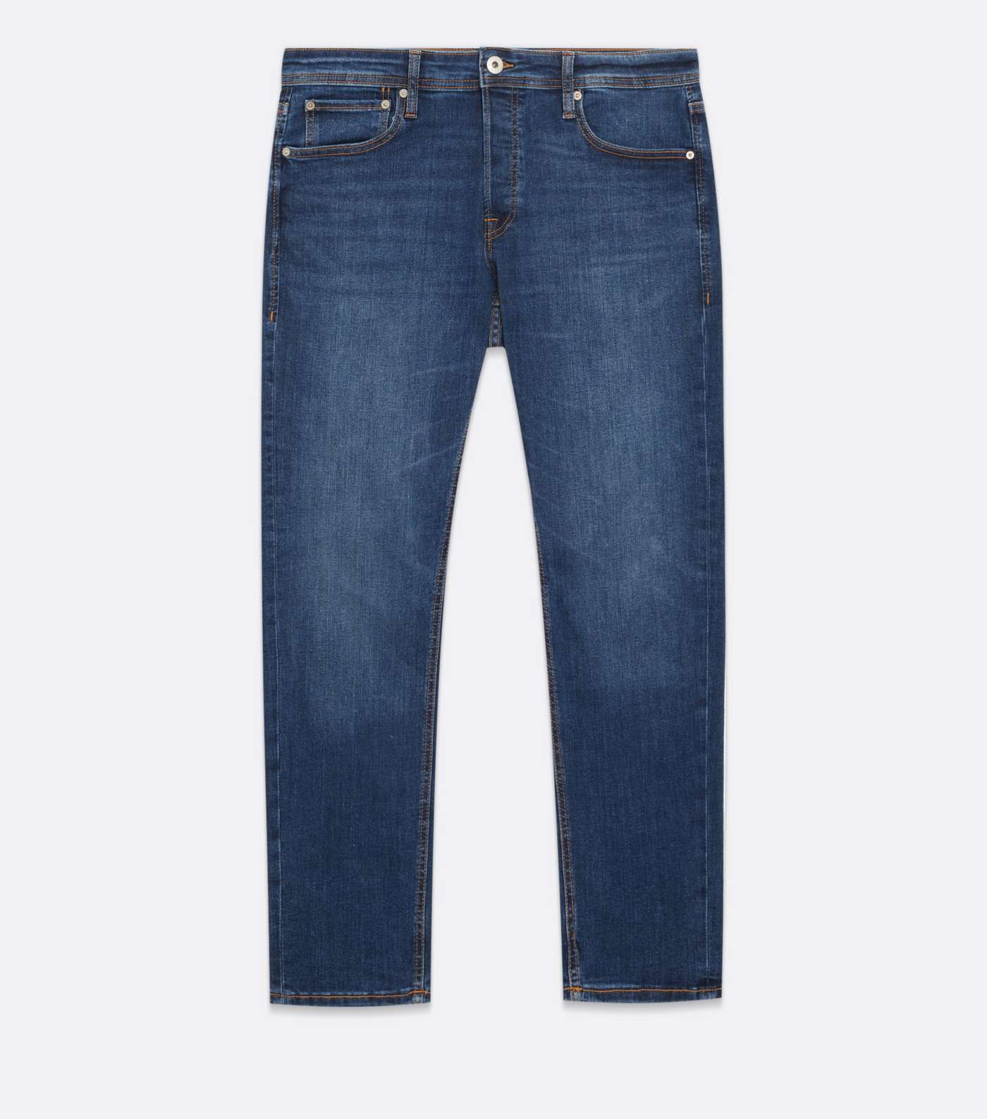 Jack & Jones Blue Mid Wash Straight Fit Jeans Image 5