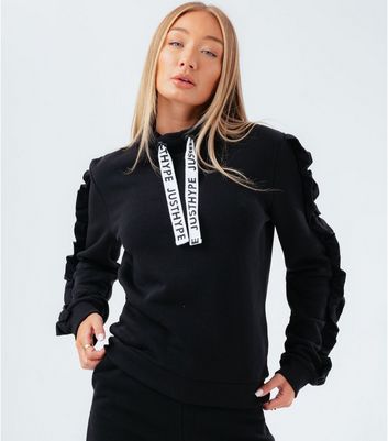 HYPE Black Ruffle Logo High Neck 