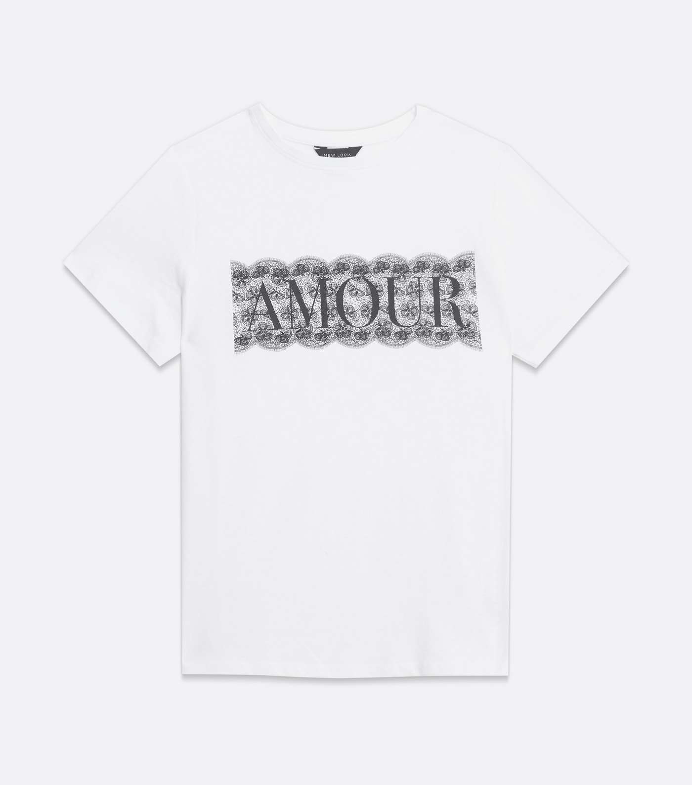 White Amour Lace Logo T-Shirt Image 5