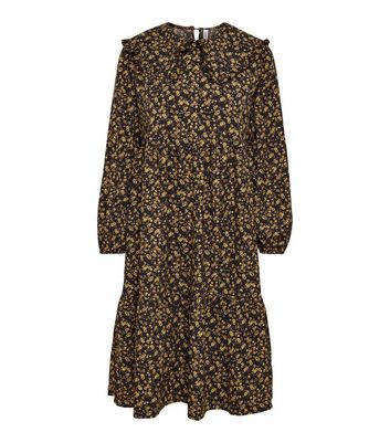 Click to view product details and reviews for Only Black Ditsy Floral Frill Collared Midi Dress New Look.
