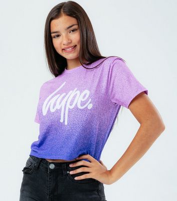 HYPE KIDS Lilac Ombré Speckle Crop T-Shirt