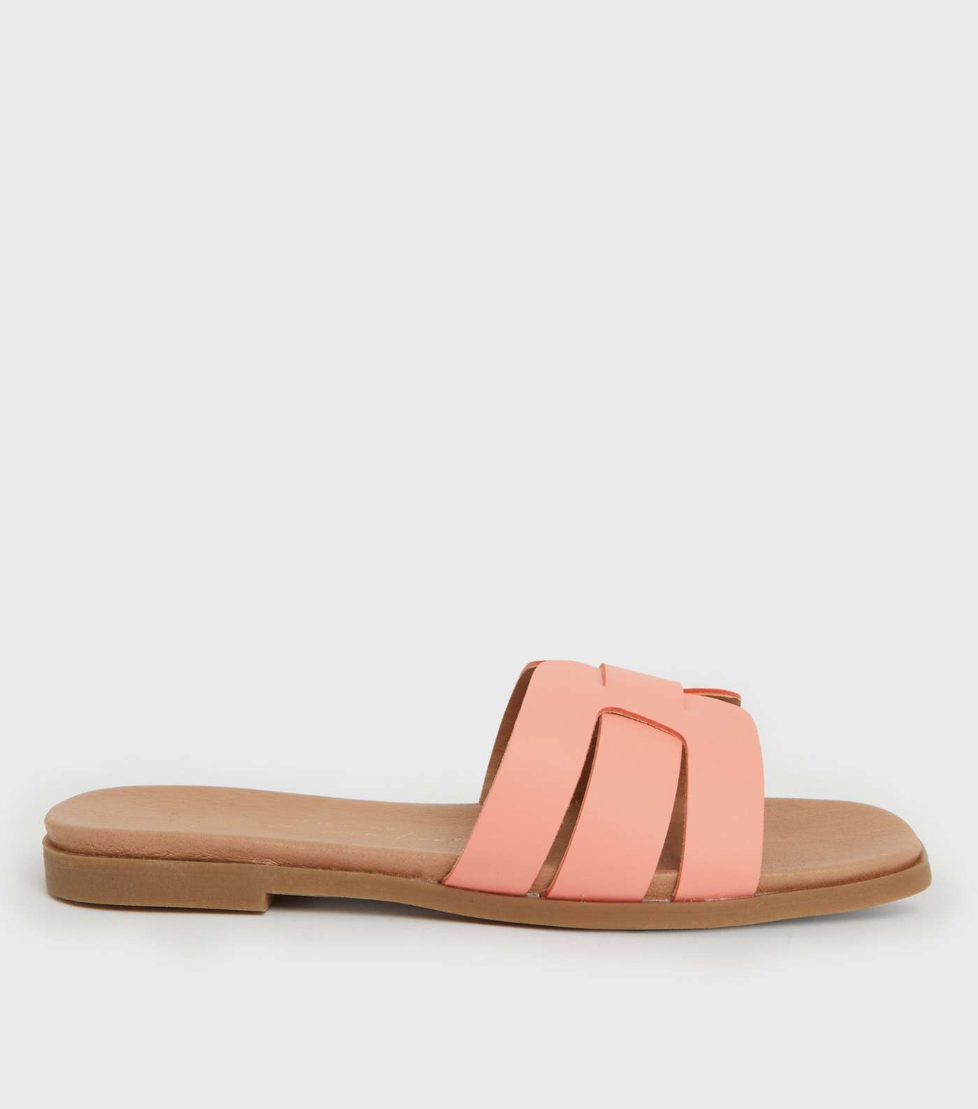 Wide Fit Coral Cut Out Strap Footbed Sliders Image 3