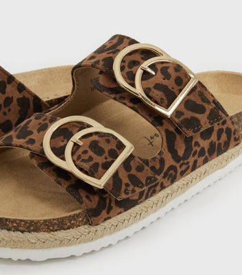 New look leopard hot sale print sliders