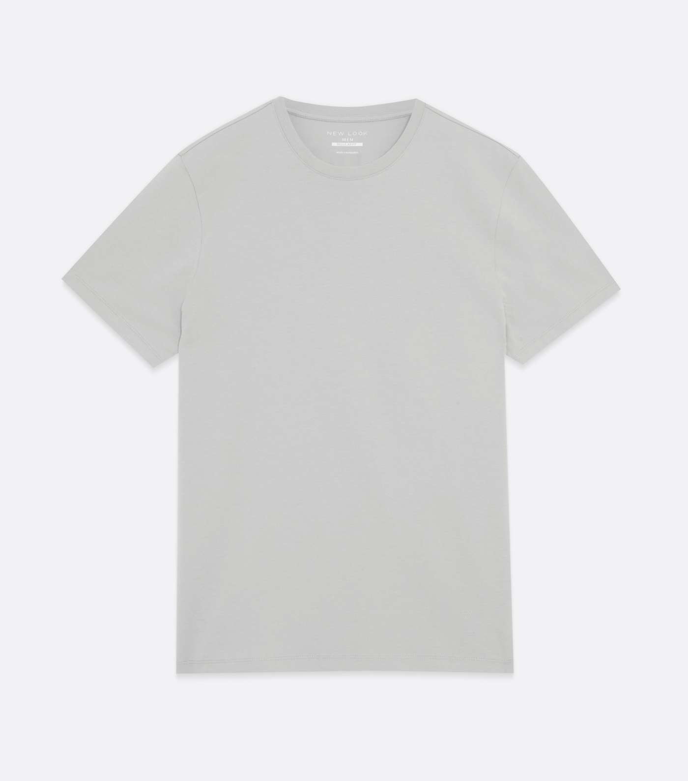 Pale Grey Crew Neck Short Sleeve T-Shirt Image 5