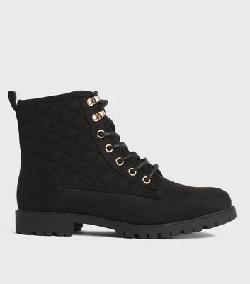 ladies black suede lace up ankle boots