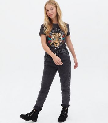 new look suedette lace up ankle boot in black