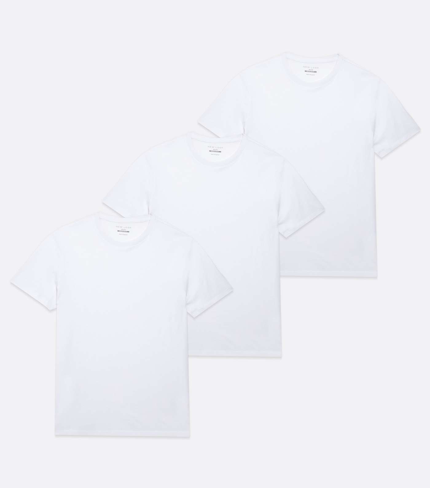3 Pack White Crew Neck T-Shirts Image 5