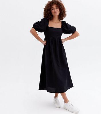 New look black midi hot sale dress