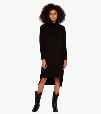 black midi jumper dress