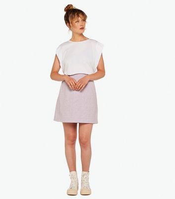 Apricot Lilac Dogtooth High Waist Mini Skirt New Look