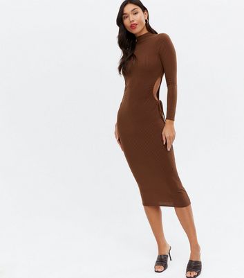 rust midi dress