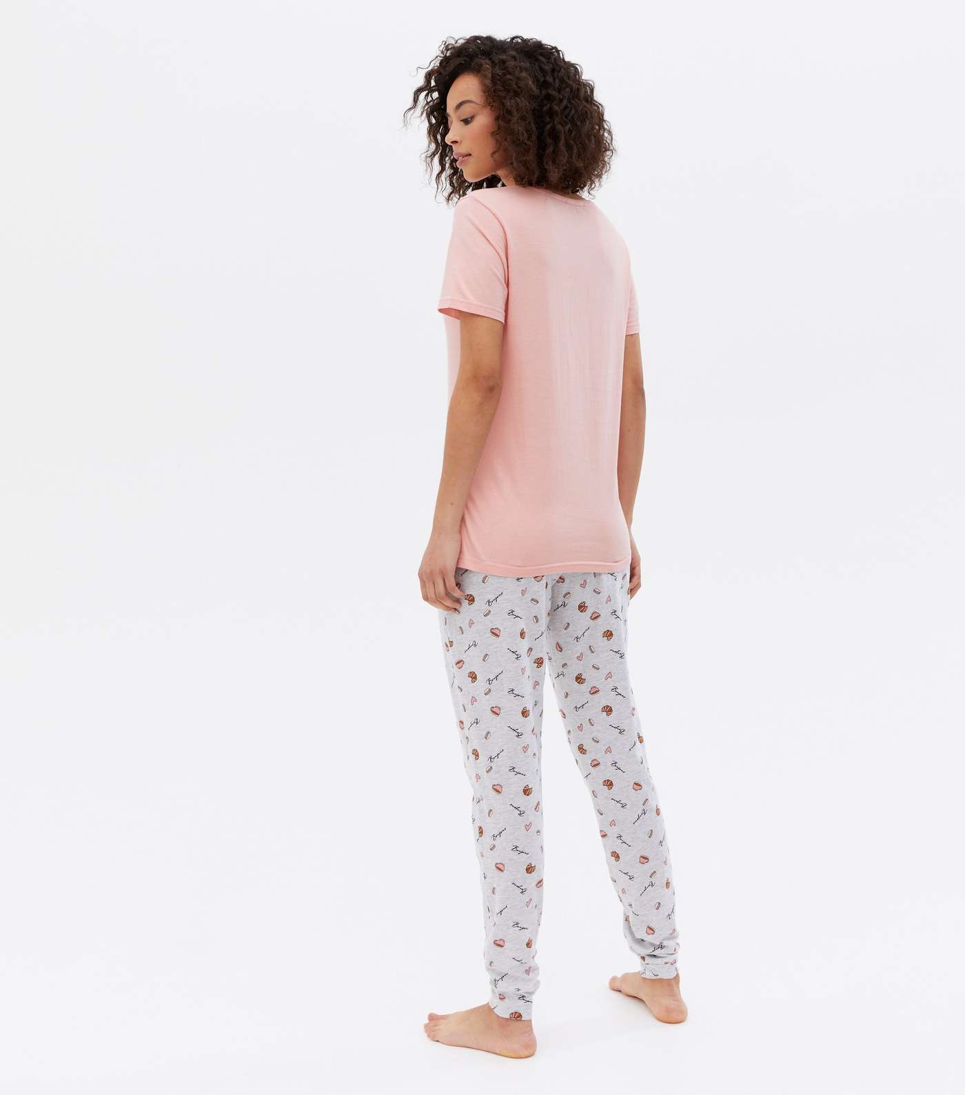 Tall Pink Jogger Pyjama Set with Bonjour Logo Image 4