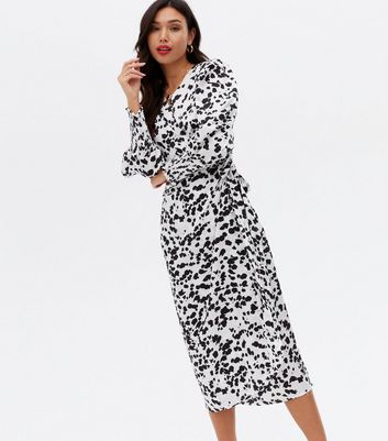 leopard midi wrap dress