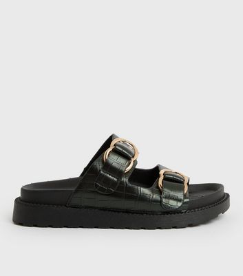 Girls black hot sale sliders