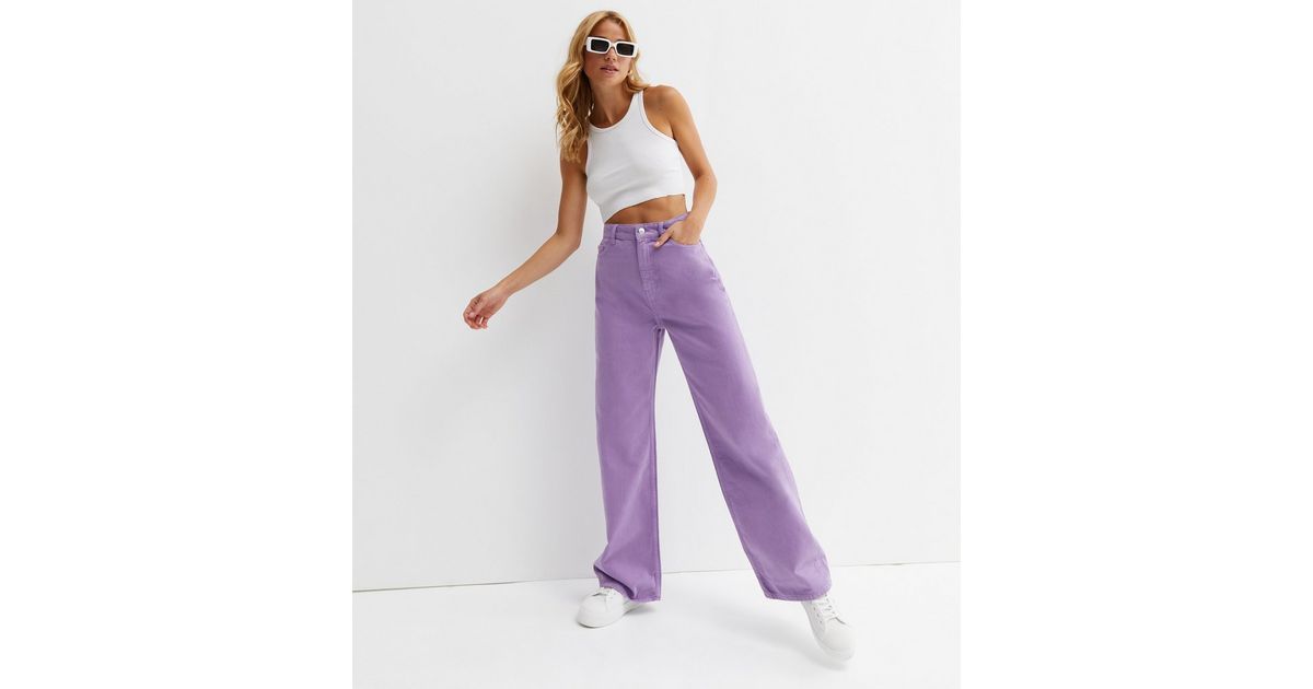 Lilac High Waist Adalae Wide Leg Jeans | New Look