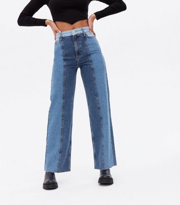 Womens Clothing Jeans Wide-leg jeans 3x1 Denim Two-tone Wide-leg Jeans in Blue 