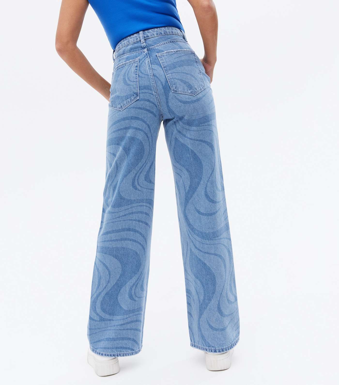 Blue Marble High Waist Adalae Wide Leg Jeans Image 2