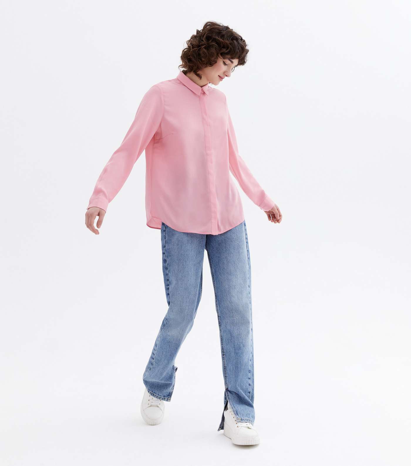 Pink Long Sleeve Button Up Shirt Image 2
