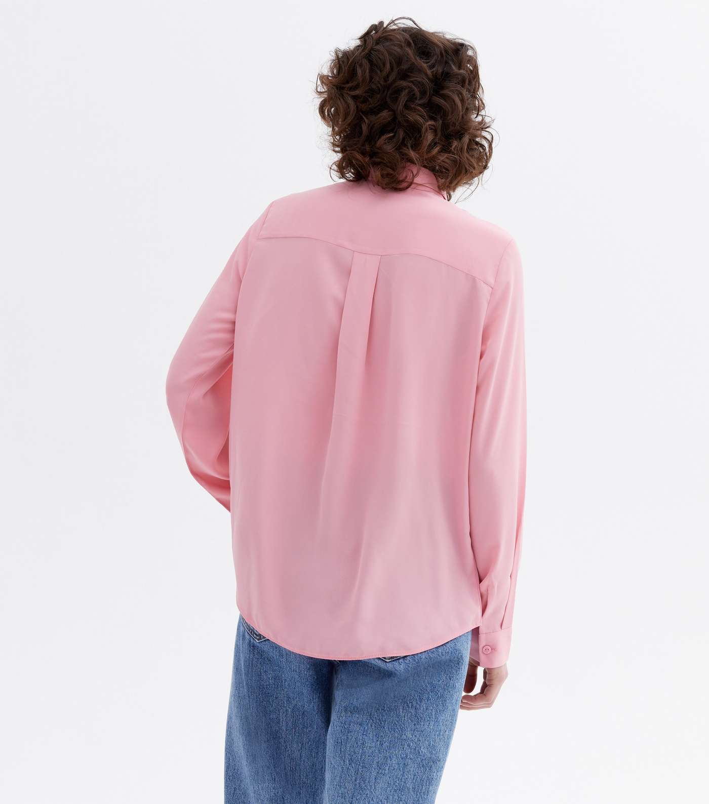 Pink Long Sleeve Button Up Shirt Image 4