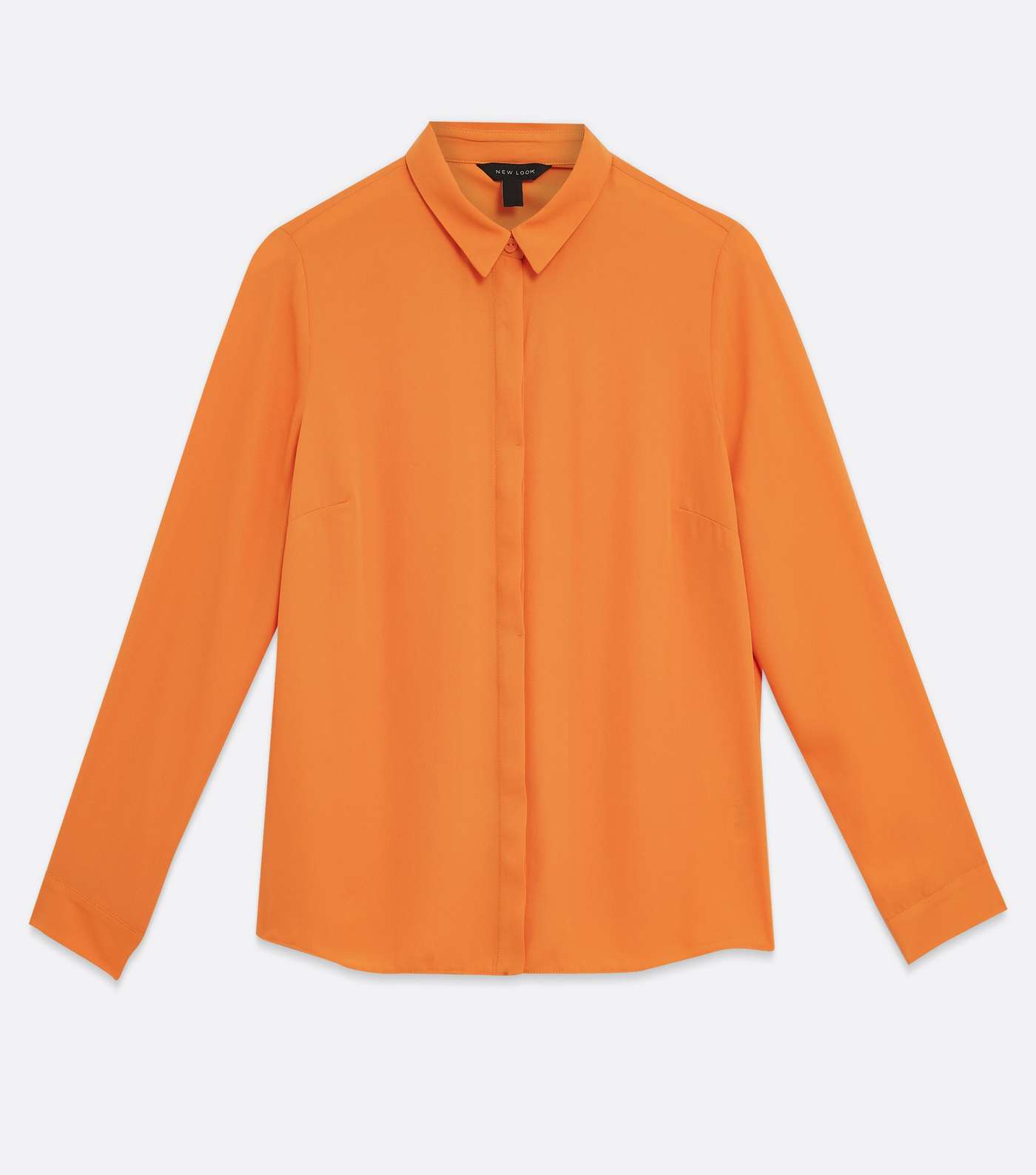 Bright Orange Long Collared Button Up Shirt Image 5