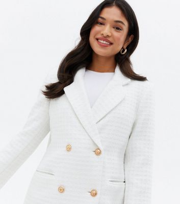 Cream boucle longline blazer Outlet