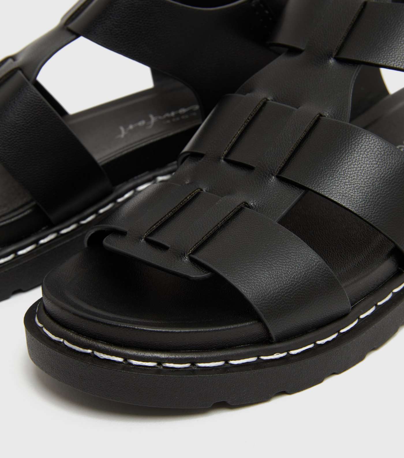 Girls Black Caged Chunky Sandals Image 4